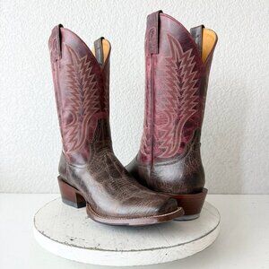 Rod Patrick Womens Cowboy Boots 10A Brown Western Cowgirl Mid Calf Blunt Toe